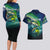 Offshore Fishing Custom Couples Matching Long Sleeve Bodycon Dress and Hawaiian Shirt Tuna Mahi Mahi and Wahoo in Ocean Wave Design - Wonder Print Shop