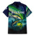 Offshore Fishing Custom Family Matching Mermaid Dress and Hawaiian Shirt Tuna Mahi Mahi and Wahoo in Ocean Wave Design - Wonder Print Shop