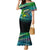 Offshore Fishing Custom Family Matching Mermaid Dress and Hawaiian Shirt Tuna Mahi Mahi and Wahoo in Ocean Wave Design - Wonder Print Shop