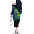 Offshore Fishing Custom Family Matching Off The Shoulder Long Sleeve Dress and Hawaiian Shirt Tuna Mahi Mahi and Wahoo in Ocean Wave Design - Wonder Print Shop