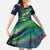 Offshore Fishing Custom Family Matching Off Shoulder Maxi Dress and Hawaiian Shirt Tuna Mahi Mahi and Wahoo in Ocean Wave Design - Wonder Print Shop