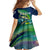 Offshore Fishing Custom Family Matching Off Shoulder Maxi Dress and Hawaiian Shirt Tuna Mahi Mahi and Wahoo in Ocean Wave Design - Wonder Print Shop