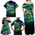 Offshore Fishing Custom Family Matching Off Shoulder Maxi Dress and Hawaiian Shirt Tuna Mahi Mahi and Wahoo in Ocean Wave Design - Wonder Print Shop