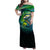 Offshore Fishing Custom Family Matching Off Shoulder Maxi Dress and Hawaiian Shirt Tuna Mahi Mahi and Wahoo in Ocean Wave Design - Wonder Print Shop