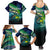 Offshore Fishing Custom Family Matching Summer Maxi Dress and Hawaiian Shirt Tuna Mahi Mahi and Wahoo in Ocean Wave Design - Wonder Print Shop