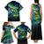 Offshore Fishing Custom Family Matching Tank Maxi Dress and Hawaiian Shirt Tuna Mahi Mahi and Wahoo in Ocean Wave Design - Wonder Print Shop