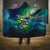 Offshore Fishing Custom Hooded Blanket Tuna Mahi Mahi and Wahoo in Ocean Wave Design - Wonder Print Shop