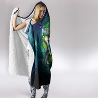Offshore Fishing Custom Hooded Blanket Tuna Mahi Mahi and Wahoo in Ocean Wave Design - Wonder Print Shop
