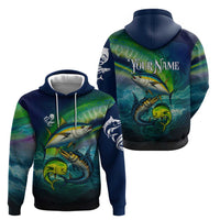 Offshore Fishing Custom Hoodie Tuna Mahi Mahi and Wahoo in Ocean Wave Design - Wonder Print Shop