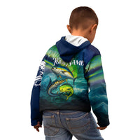 Offshore Fishing Custom Kid Hoodie Tuna Mahi Mahi and Wahoo in Ocean Wave Design - Wonder Print Shop
