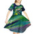 Offshore Fishing Custom Kid Short Sleeve Dress Tuna Mahi Mahi and Wahoo in Ocean Wave Design - Wonder Print Shop