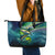 Offshore Fishing Custom Leather Tote Bag Tuna Mahi Mahi and Wahoo in Ocean Wave Design - Wonder Print Shop
