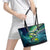 Offshore Fishing Custom Leather Tote Bag Tuna Mahi Mahi and Wahoo in Ocean Wave Design - Wonder Print Shop