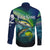 Offshore Fishing Custom Long Sleeve Button Shirt Tuna Mahi Mahi and Wahoo in Ocean Wave Design - Wonder Print Shop