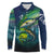Offshore Fishing Custom Long Sleeve Polo Shirt Tuna Mahi Mahi and Wahoo in Ocean Wave Design - Wonder Print Shop