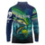 Offshore Fishing Custom Long Sleeve Polo Shirt Tuna Mahi Mahi and Wahoo in Ocean Wave Design - Wonder Print Shop