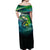 Offshore Fishing Custom Off Shoulder Maxi Dress Tuna Mahi Mahi and Wahoo in Ocean Wave Design - Wonder Print Shop