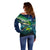 Offshore Fishing Custom Off Shoulder Sweater Tuna Mahi Mahi and Wahoo in Ocean Wave Design - Wonder Print Shop