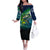 Offshore Fishing Custom Off The Shoulder Long Sleeve Dress Tuna Mahi Mahi and Wahoo in Ocean Wave Design - Wonder Print Shop