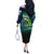 Offshore Fishing Custom Off The Shoulder Long Sleeve Dress Tuna Mahi Mahi and Wahoo in Ocean Wave Design - Wonder Print Shop