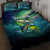 Offshore Fishing Custom Quilt Bed Set Tuna Mahi Mahi and Wahoo in Ocean Wave Design - Wonder Print Shop