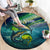 Offshore Fishing Custom Round Carpet Tuna Mahi Mahi and Wahoo in Ocean Wave Design - Wonder Print Shop