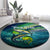 Offshore Fishing Custom Round Carpet Tuna Mahi Mahi and Wahoo in Ocean Wave Design - Wonder Print Shop