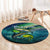 Offshore Fishing Custom Round Carpet Tuna Mahi Mahi and Wahoo in Ocean Wave Design - Wonder Print Shop