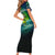 Offshore Fishing Custom Short Sleeve Bodycon Dress Tuna Mahi Mahi and Wahoo in Ocean Wave Design - Wonder Print Shop