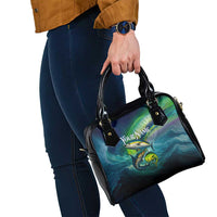 Offshore Fishing Custom Shoulder Handbag Tuna Mahi Mahi and Wahoo in Ocean Wave Design - Wonder Print Shop