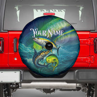 Offshore Fishing Custom Spare Tire Cover Tuna Mahi Mahi and Wahoo in Ocean Wave Design - Wonder Print Shop