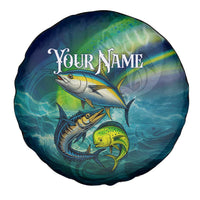 Offshore Fishing Custom Spare Tire Cover Tuna Mahi Mahi and Wahoo in Ocean Wave Design - Wonder Print Shop