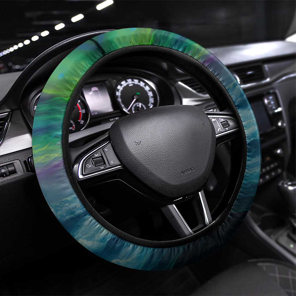 Offshore Fishing Steering Wheel Cover Tuna Mahi Mahi and Wahoo in Ocean Wave Design - Wonder Print Shop