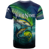 Offshore Fishing Custom T Shirt Tuna Mahi Mahi and Wahoo in Ocean Wave Design - Wonder Print Shop