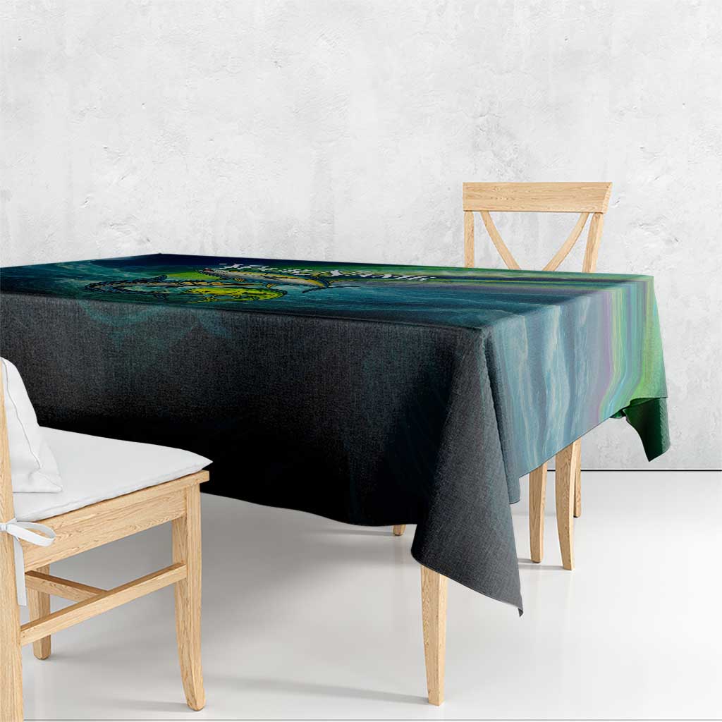 Offshore Fishing Custom Tablecloth Tuna Mahi Mahi and Wahoo in Ocean Wave Design - Wonder Print Shop