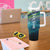 Offshore Fishing Custom Tumbler With Handle Tuna Mahi Mahi and Wahoo in Ocean Wave Design - Wonder Print Shop