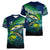 Offshore Fishing Custom Women V-Neck T-Shirt Tuna Mahi Mahi and Wahoo in Ocean Wave Design - Wonder Print Shop