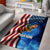 American Flag Bass Fishing Graphic Area Rug Patriotic Fish and Starry Galaxy Background - Wonder Print Shop
