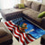 American Flag Bass Fishing Graphic Area Rug Patriotic Fish and Starry Galaxy Background - Wonder Print Shop
