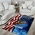 American Flag Bass Fishing Graphic Area Rug Patriotic Fish and Starry Galaxy Background - Wonder Print Shop