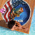 American Flag Bass Fishing Graphic Beach Blanket Patriotic Fish and Starry Galaxy Background - Wonder Print Shop