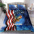 American Flag Bass Fishing Graphic Bedding Set Patriotic Fish and Starry Galaxy Background - Wonder Print Shop