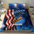 American Flag Bass Fishing Graphic Bedding Set Patriotic Fish and Starry Galaxy Background - Wonder Print Shop