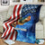 American Flag Bass Fishing Graphic Blanket Patriotic Fish and Starry Galaxy Background - Wonder Print Shop