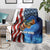 American Flag Bass Fishing Graphic Blanket Patriotic Fish and Starry Galaxy Background - Wonder Print Shop