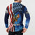 American Flag Bass Fishing Graphic Button Sweatshirt Patriotic Fish and Starry Galaxy Background - Wonder Print Shop