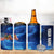 American Flag Bass Fishing Graphic 4 in 1 Can Cooler Tumbler Patriotic Fish and Starry Galaxy Background - Wonder Print Shop