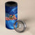 American Flag Bass Fishing Graphic 4 in 1 Can Cooler Tumbler Patriotic Fish and Starry Galaxy Background - Wonder Print Shop