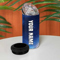 American Flag Bass Fishing Graphic 4 in 1 Can Cooler Tumbler Patriotic Fish and Starry Galaxy Background - Wonder Print Shop