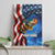 American Flag Bass Fishing Graphic Canvas Wall Art Patriotic Fish and Starry Galaxy Background - Wonder Print Shop
